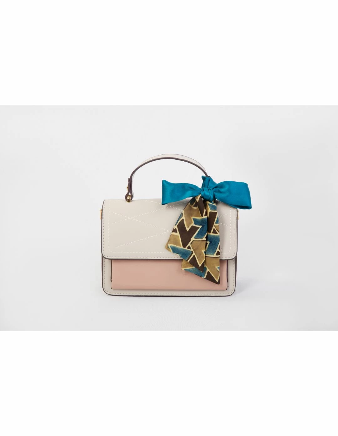 Not So Pink Blue Solid With Print Twilly 4 Not So Pink Blue Solid With Print Twilly - Image 4