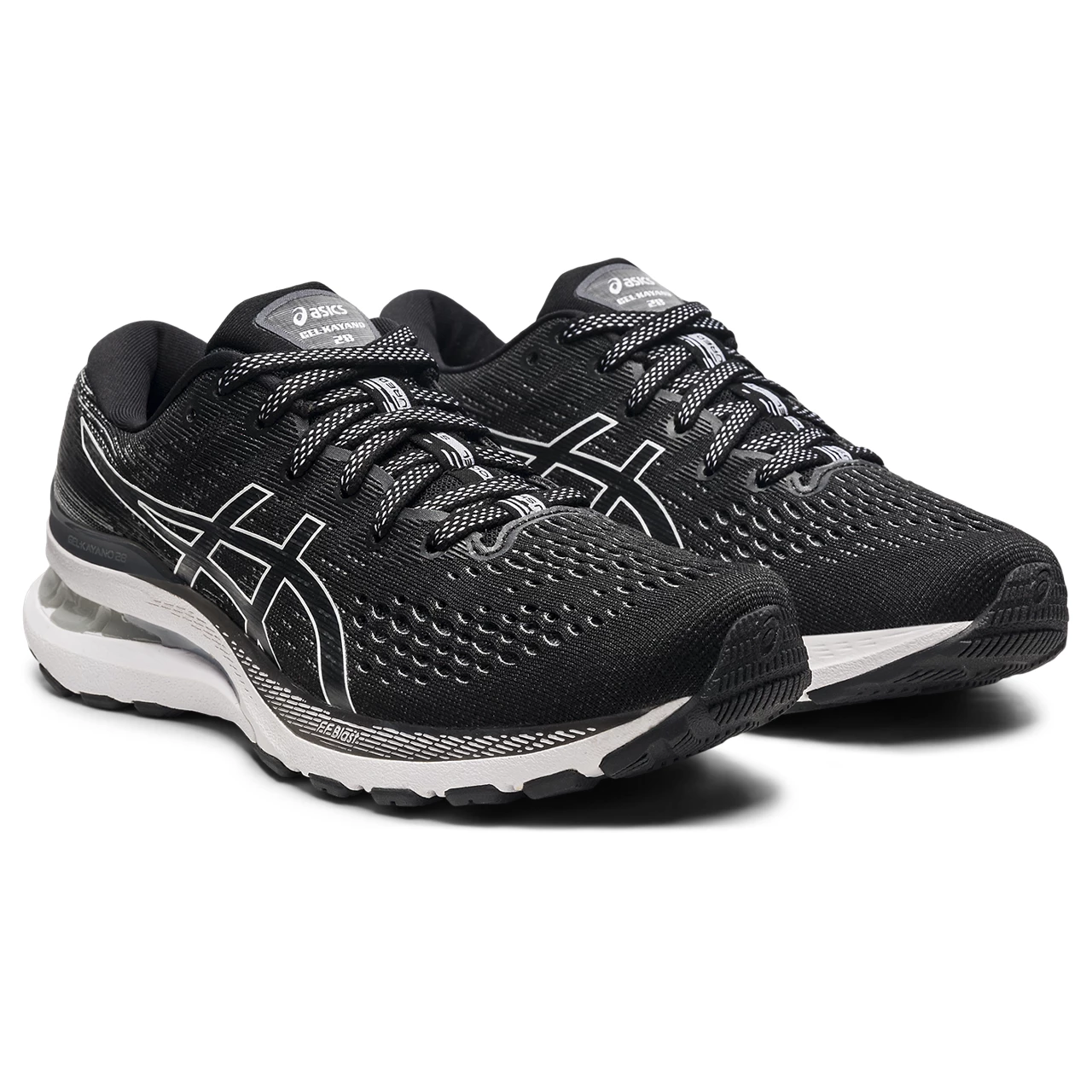 Asics Women's Gel-Kayano 28 (003 - Black/White) 3 Asics Women's Gel-Kayano 28 (003 - Black/White) - Image 3