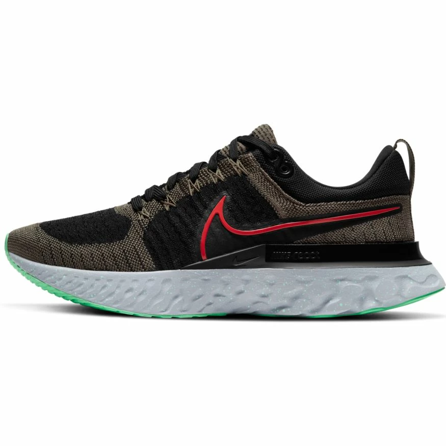 Nike Men's React Infinity Run Flyknit 2 (200 - Ridgerock/Chile Red/Black/Green Glow) 1 Nike Men's React Infinity Run Flyknit 2 (200 - Ridgerock/Chile Red/Black/Green Glow)