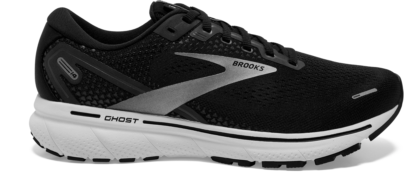 BROOKS Men's Ghost 14 (057 - Black/White/Silver) 1 BROOKS Men's Ghost 14 (057 - Black/White/Silver)