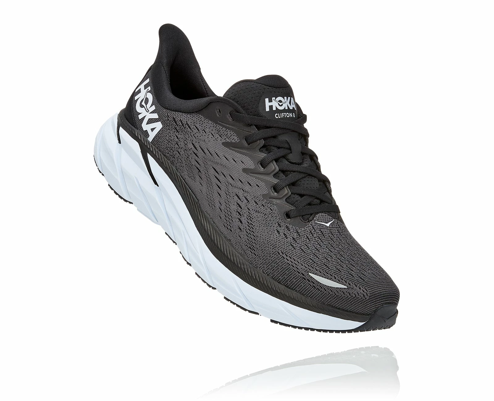 Hoka Men's Clifton 8 (BWHT - Black/White) 1 Hoka Men's Clifton 8 (BWHT - Black/White)