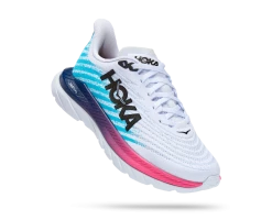 Hoka Men's Mach 5 (WSBB - White/Scuba Blue)