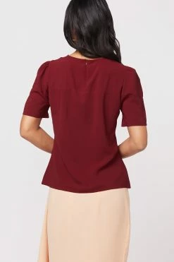 Not So Pink Burgundy Embroidered Top -THE OFFICE PARTY EDIT SHOP 1648794073NSP SUMIT E com2353