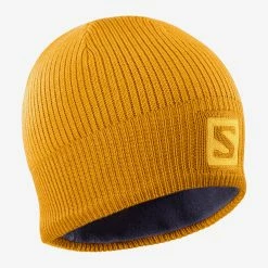 Salomon Logo Beanie (Autumn Blaze/Citrus)