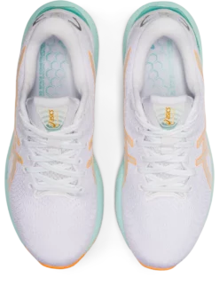 Asics Women's Gel-Cumulus 24 (100 - White/Orange Pop) -THE OFFICE PARTY EDIT SHOP 231EEB2A 4E90 4534 BFDA BDC318994F04