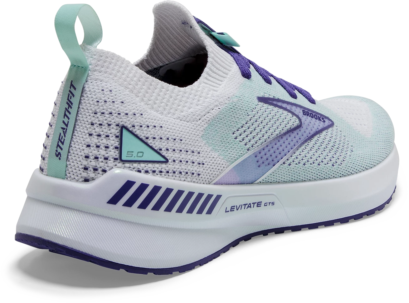 BROOKS Women’s Levitate Stealthfit GTS 5 (127 - White/Navy Blue/Yucca) 4 BROOKS Women’s Levitate Stealthfit GTS 5 (127 - White/Navy Blue/Yucca) - Image 4
