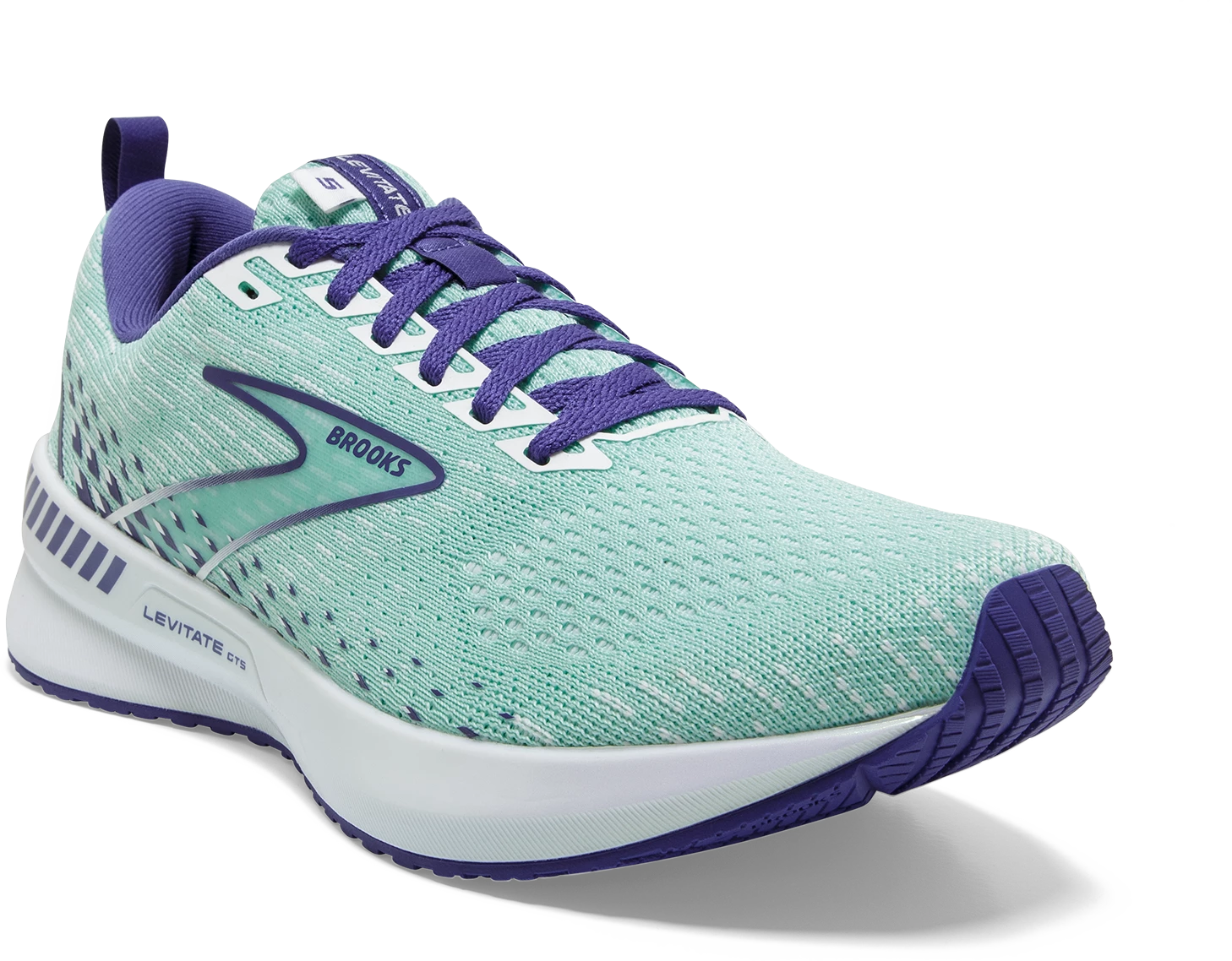 BROOKS Women's Levitate 5 GTS (382 - Yucca/Navy Blue/White) 3 BROOKS Women's Levitate 5 GTS (382 - Yucca/Navy Blue/White) - Image 3