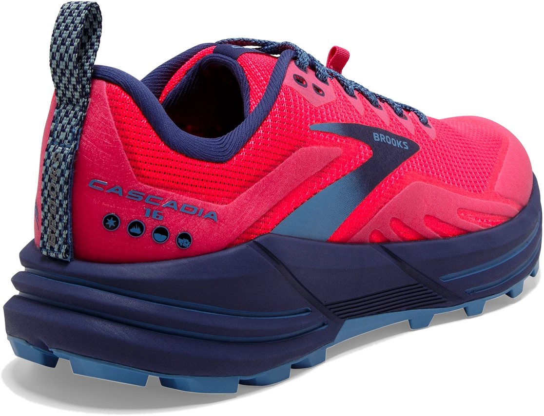 BROOKS Women's Cascadia 16 (647 - Pink/Flambe/Cobalt) 4 BROOKS Women's Cascadia 16 (647 - Pink/Flambe/Cobalt) - Image 4