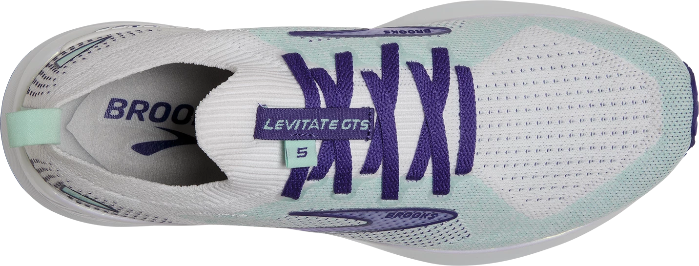BROOKS Women’s Levitate Stealthfit GTS 5 (127 - White/Navy Blue/Yucca) 5 BROOKS Women’s Levitate Stealthfit GTS 5 (127 - White/Navy Blue/Yucca) - Image 5