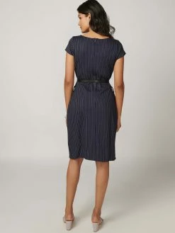 Not So Pink Navy Blue Pinstripe Dress -THE OFFICE PARTY EDIT SHOP Back d5f51fc5 2f58 47bd b84f fc9f373d460c