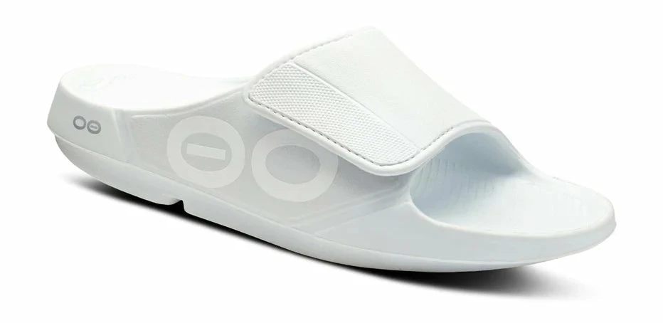OOfos Unisex OOahh Sport Flex Slide Sandal (White) 1 OOfos Unisex OOahh Sport Flex Slide Sandal (White)