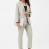 Go Titli Classic Work Blazer & Trouser Women's Linen Pant Suit Set - Grey