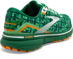 BROOKS Men's Ghost 15 “Run Lucky” (371 - Green/White/Orange) -THE OFFICE PARTY EDIT SHOP D145F554 ADFD 4B9F 85C2 87560D3CA95F