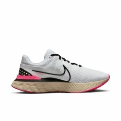 Nike Men’s React Infinity Run Flyknit 3 (101 - White/Black/Pearl White/Hyper Pink)