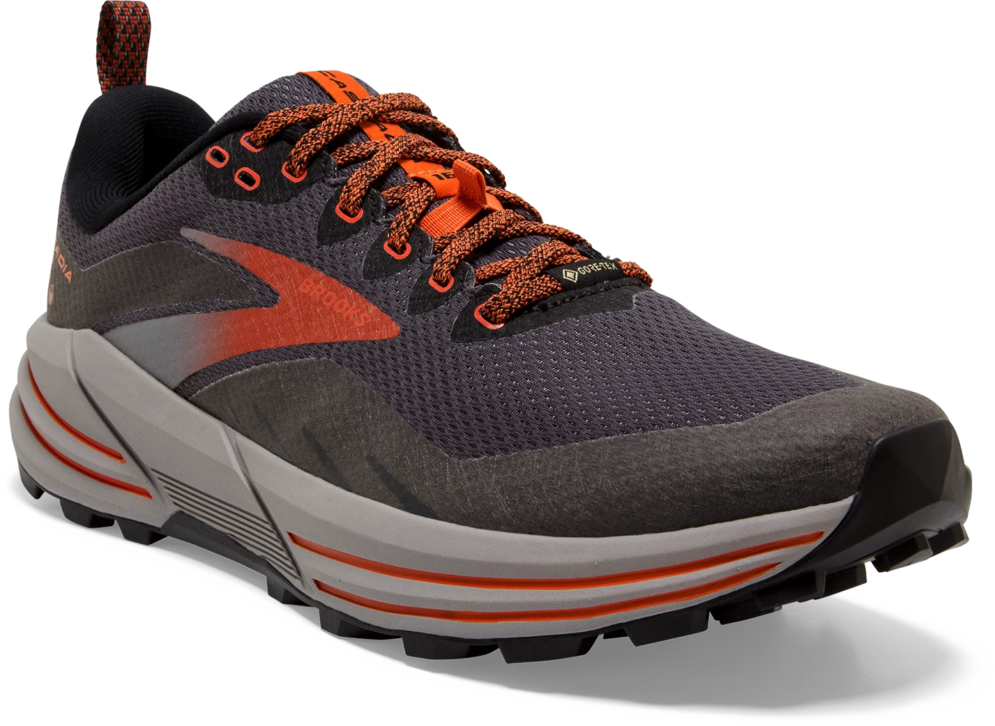 BROOKS Men's Cascadia 16 GTX (060 - Black/Ebony/Cinnabar) 3 BROOKS Men's Cascadia 16 GTX (060 - Black/Ebony/Cinnabar) - Image 3