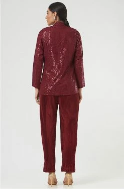 Hem’d Zula Maroon Crinkled Pants -THE OFFICE PARTY EDIT SHOP IMG 6595