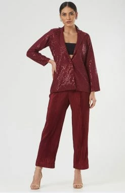 Hem’d Zula Maroon Sequin Blazer