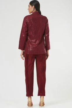 Hem’d Zula Maroon Sequin Blazer -THE OFFICE PARTY EDIT SHOP IMG 7289