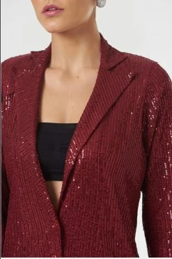 Hem’d Zula Maroon Sequin Blazer -THE OFFICE PARTY EDIT SHOP IMG 7291