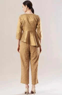 Hem’d Textured Crop Gold Pants -THE OFFICE PARTY EDIT SHOP IMG 8675