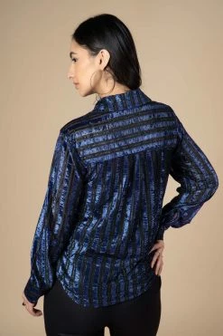 Neofaa Notched Collar Imported Velvet Shirt For Ladies -THE OFFICE PARTY EDIT SHOP NFAPLTP00174 3 720x aca53e07 8a1b 4cc1 aaef 541295837bde