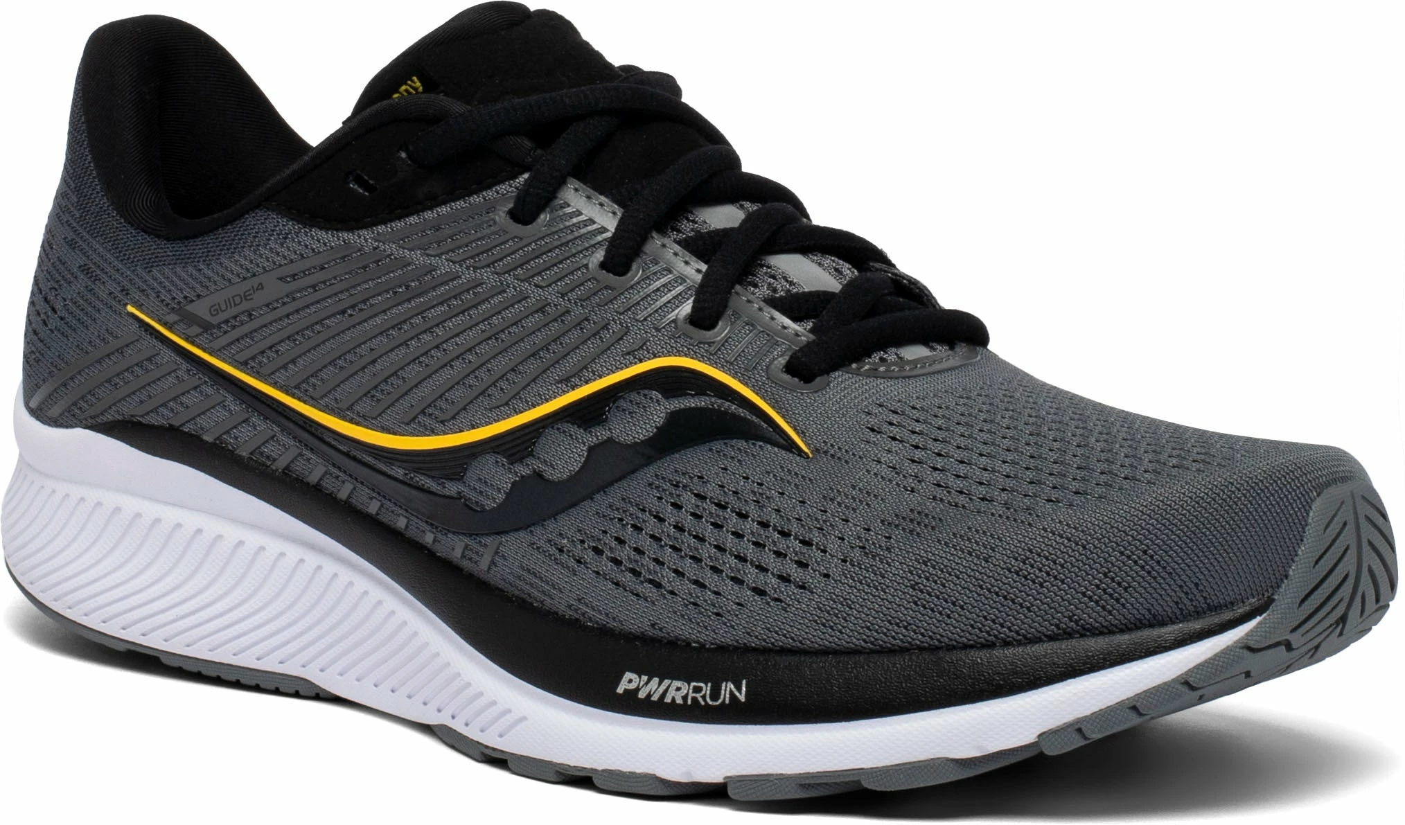 Saucony Men's Guide 14 (45 - Coal/Vizigold) 2 Saucony Men's Guide 14 (45 - Coal/Vizigold) - Image 2