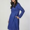 Not So Pink Navy Blue Lace Sleeve Dress