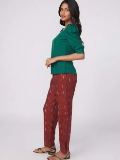 Not So Pink Dark Green Quarter Sleeve Top -THE OFFICE PARTY EDIT SHOP Side 1 d73f66a8 fda7 476f bd32 ade204d85632