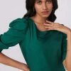 Not So Pink Dark Green Quarter Sleeve Top