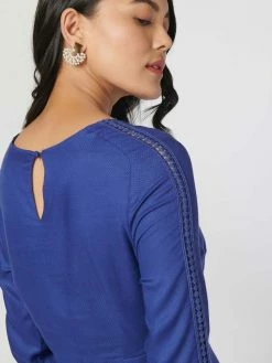 Not So Pink Navy Blue Lace Sleeve Dress -THE OFFICE PARTY EDIT SHOP Side 3 f4396458 cd62 4f6b a2fc b80d83d1cb34