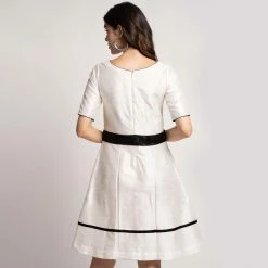 Powersutra Office Party Creamy White Stylish Knee Length Sheath Dress -THE OFFICE PARTY EDIT SHOP creamy white dupioni evening dress 3 efdaab9f 7158 4e00 adf1 5195a38b5277