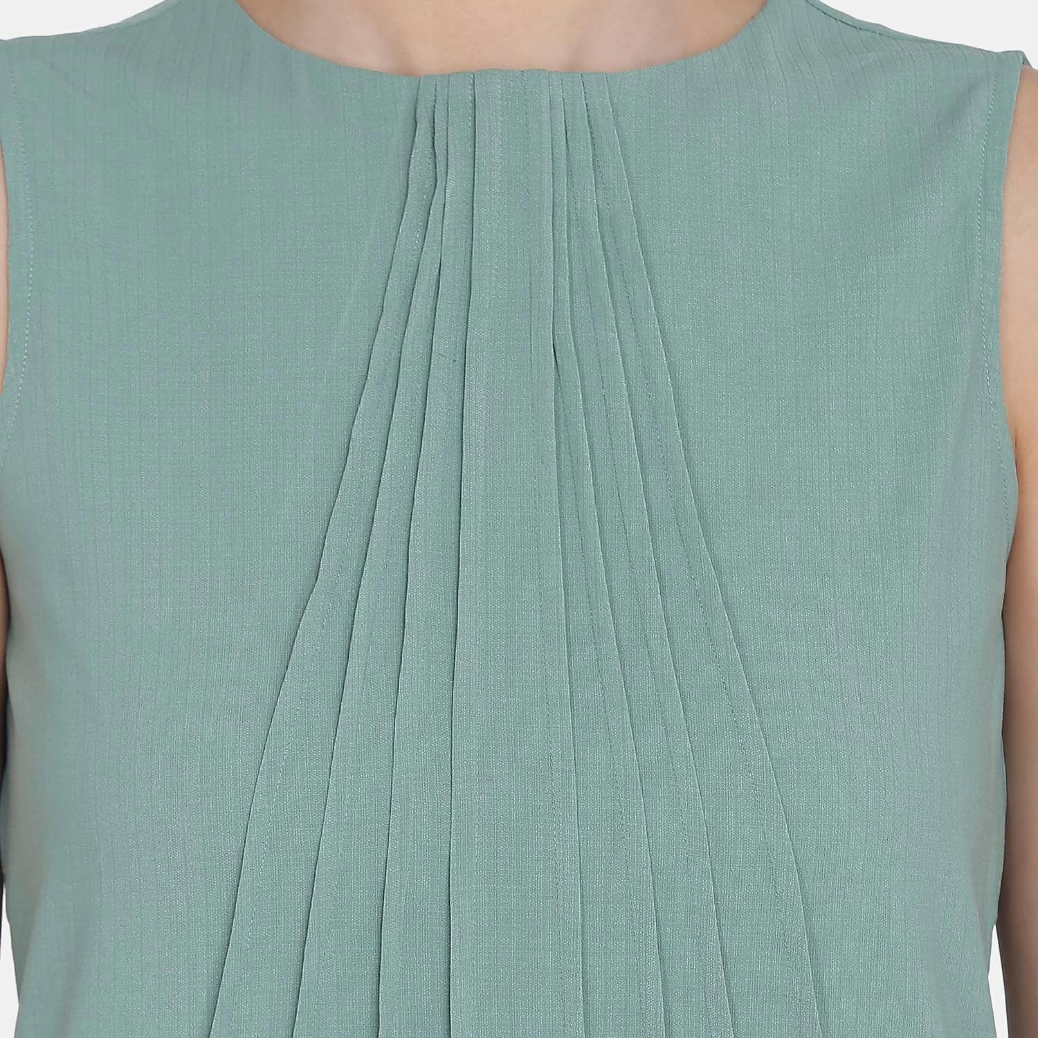 Powersutra Meadow Green Pintucks Shift Dress 5 Powersutra Meadow Green Pintucks Shift Dress - Image 5