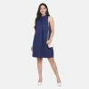Powersutra Royal Blue Sunburst Neck Trapeze Dress